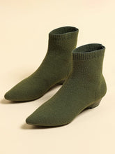 Botines de punto con punta puntiaguda